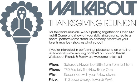 2015 Thanksgiving Gathering/Routine - Walkabout Alumni Association